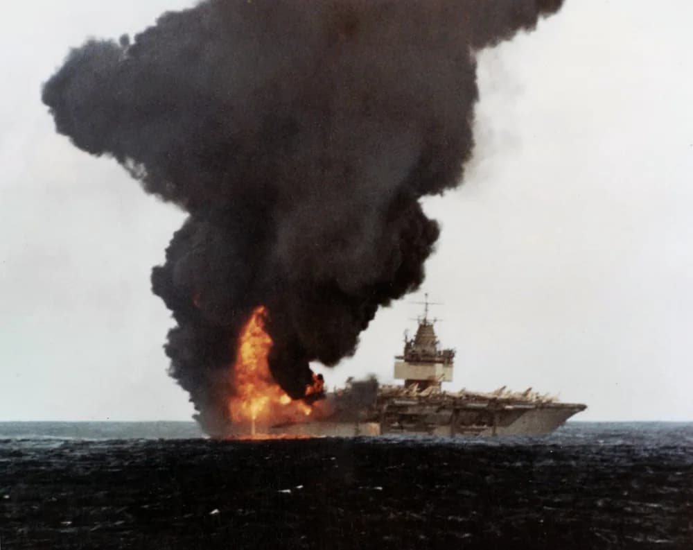 USS Enterprise fire